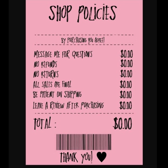 READ SHOP POLICIES PLS READ BEFORE PURCHASING - Picture 1 of 1